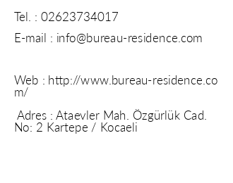 Bureau Hotel Residence iletiim bilgileri